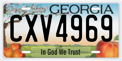GA license plate CXV4969