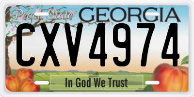 GA license plate CXV4974