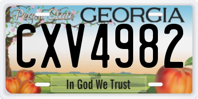 GA license plate CXV4982