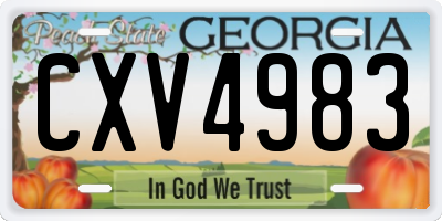 GA license plate CXV4983