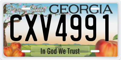 GA license plate CXV4991