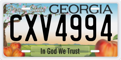 GA license plate CXV4994