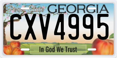 GA license plate CXV4995
