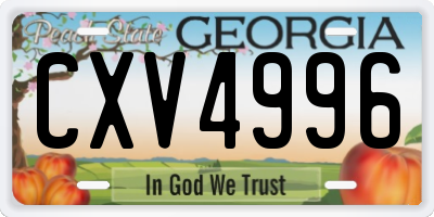GA license plate CXV4996