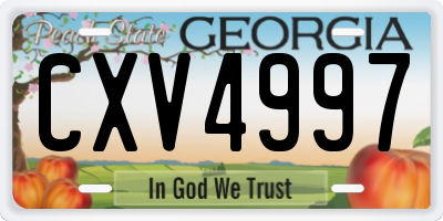 GA license plate CXV4997