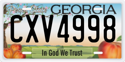 GA license plate CXV4998