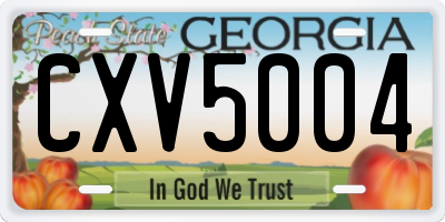 GA license plate CXV5004