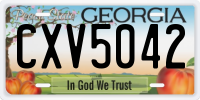 GA license plate CXV5042