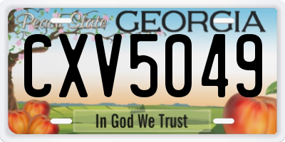 GA license plate CXV5049