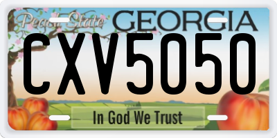 GA license plate CXV5050
