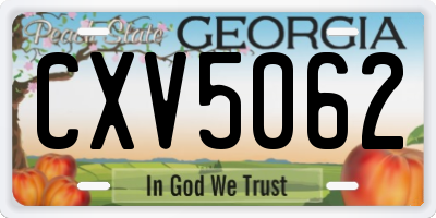 GA license plate CXV5062