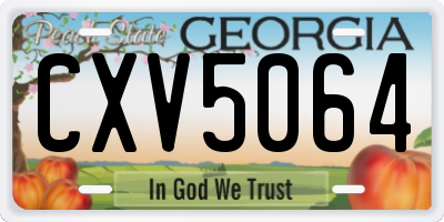 GA license plate CXV5064