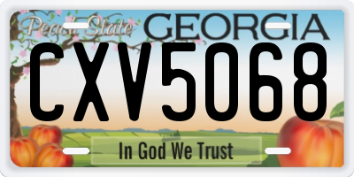 GA license plate CXV5068