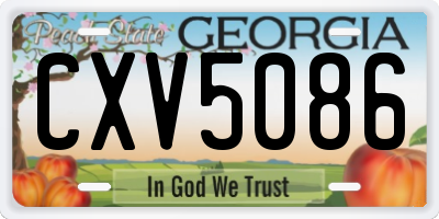 GA license plate CXV5086