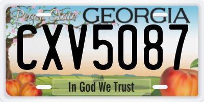 GA license plate CXV5087