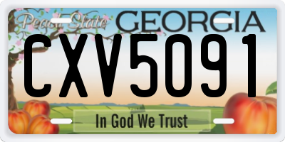 GA license plate CXV5091