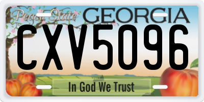 GA license plate CXV5096