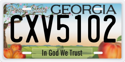 GA license plate CXV5102