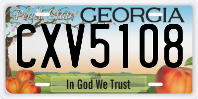 GA license plate CXV5108