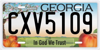 GA license plate CXV5109