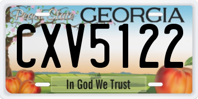 GA license plate CXV5122