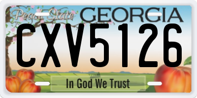 GA license plate CXV5126