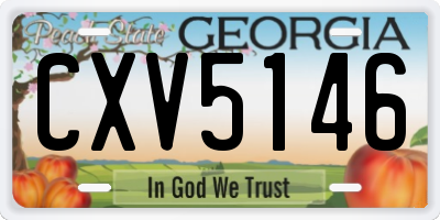 GA license plate CXV5146