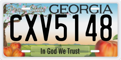 GA license plate CXV5148