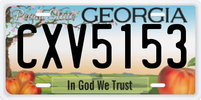 GA license plate CXV5153