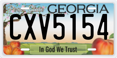 GA license plate CXV5154