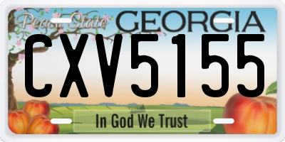 GA license plate CXV5155