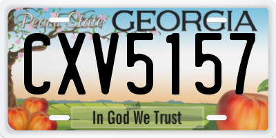 GA license plate CXV5157