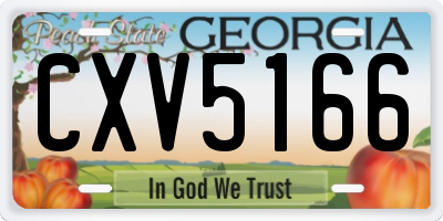 GA license plate CXV5166