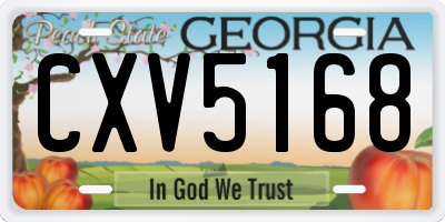 GA license plate CXV5168