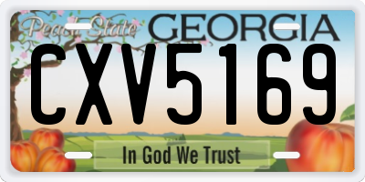 GA license plate CXV5169