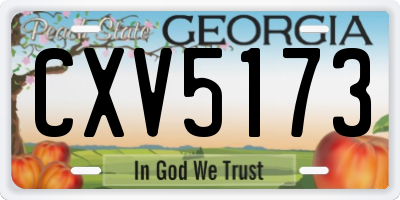 GA license plate CXV5173
