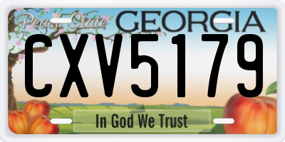 GA license plate CXV5179