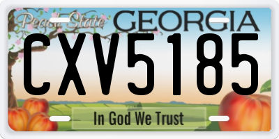 GA license plate CXV5185