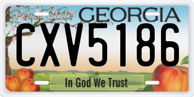 GA license plate CXV5186