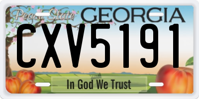GA license plate CXV5191