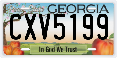 GA license plate CXV5199