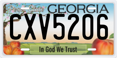 GA license plate CXV5206