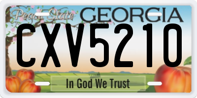 GA license plate CXV5210