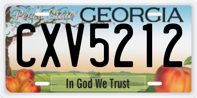 GA license plate CXV5212