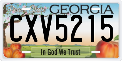 GA license plate CXV5215