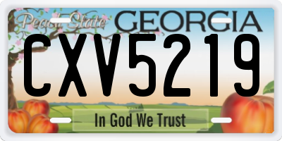 GA license plate CXV5219