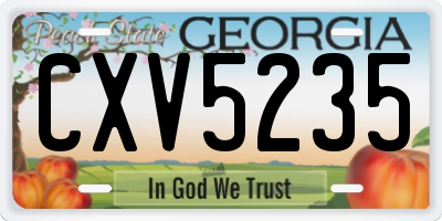 GA license plate CXV5235