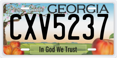 GA license plate CXV5237