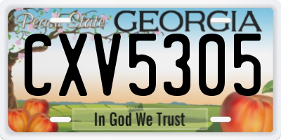 GA license plate CXV5305