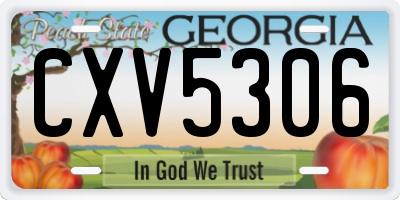 GA license plate CXV5306
